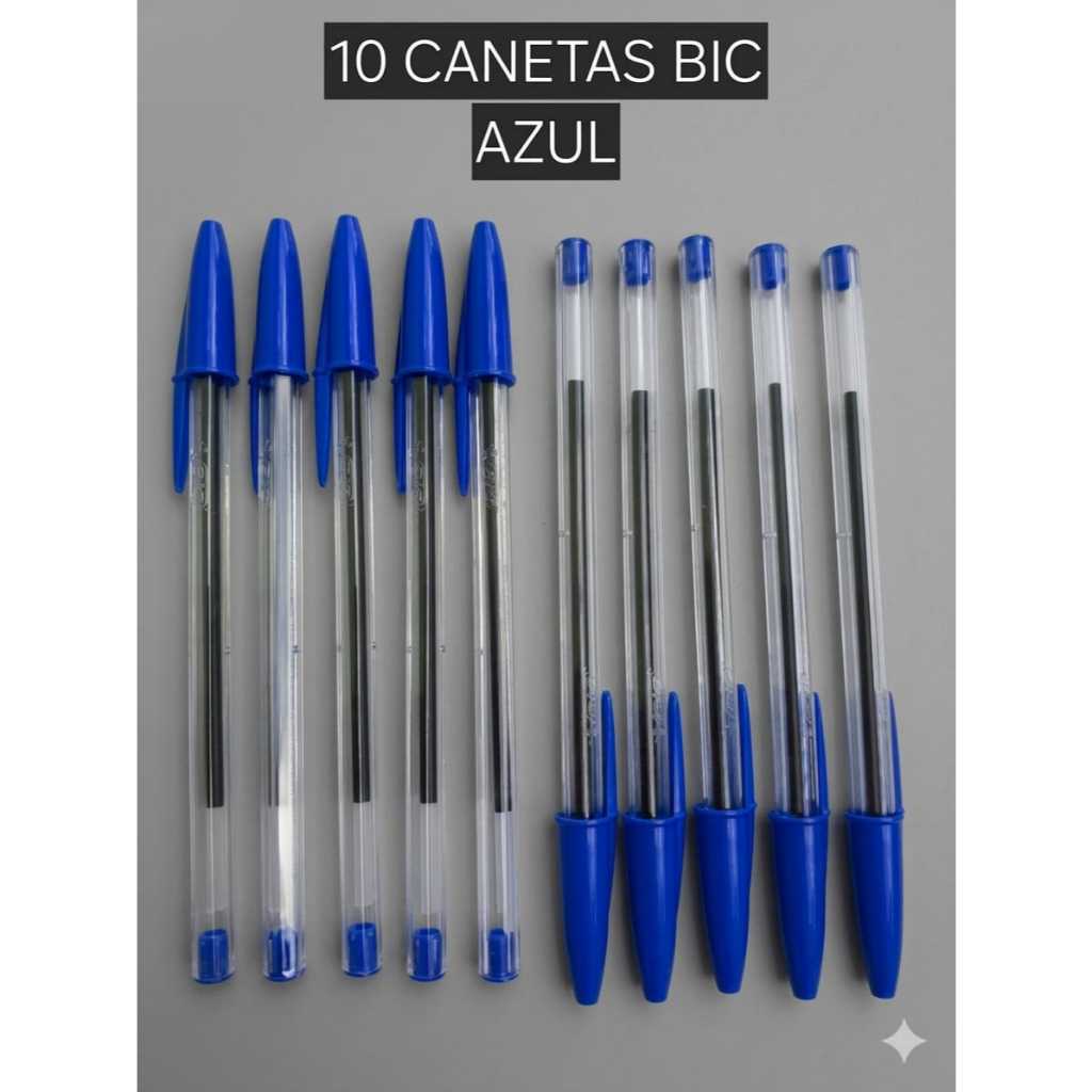 KIT 10 CANETAS BIC AZUL - bic