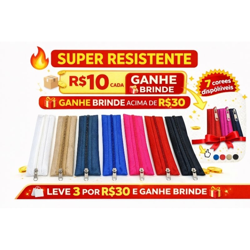 Estojo Escolar Simples Barato + BRINDE Compre 3 e Leva 4 Acima de R$30 Ganha Um Estojo | Porta Lápis Zíper Resistente”