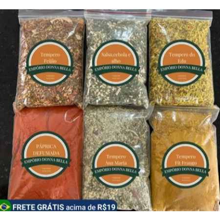 TEMPEROS E CONDIMENTOS KIT 12 UNIDADES NATURAIS SEM CONSERVANTES-360G TOTAL