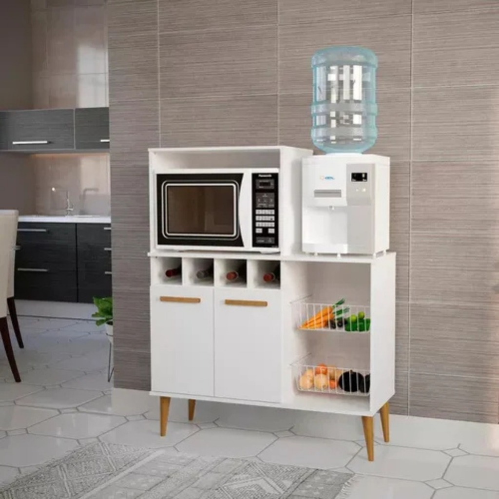 Armário Multiuso Gabinete Cozinha Fruteira e Nicho Balcão Organizador Aparador Buffet Compacto