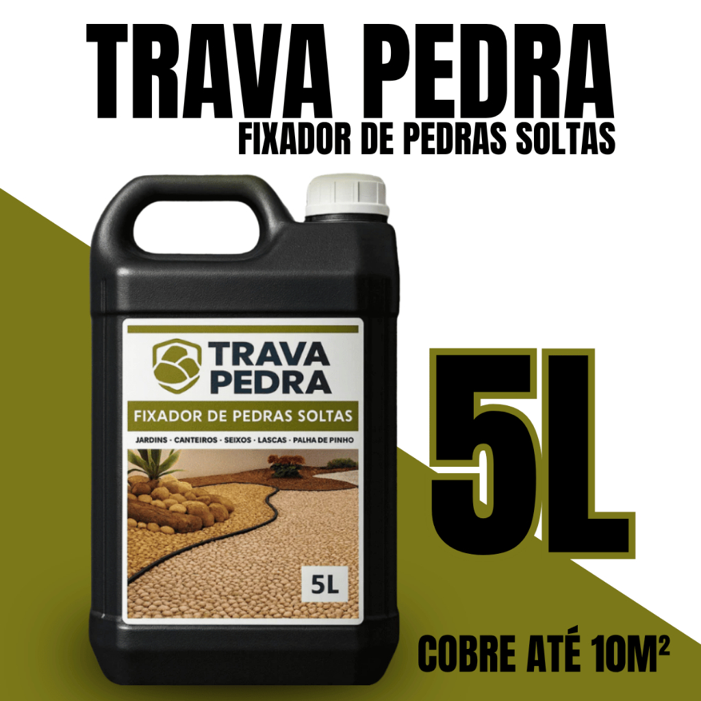 Fixador de Pedras 5L Alta Resistência Transparente Para Jardim Caminho Canteiro Área Externa