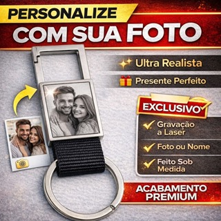Chaveiro com Foto e nome Personalizado Gravado a laser em Oferta na Shopee