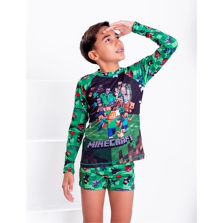 Conjunto Proteção Solar UV Infantil Minecraft Menino Praia Verão em Oferta na Shopee
