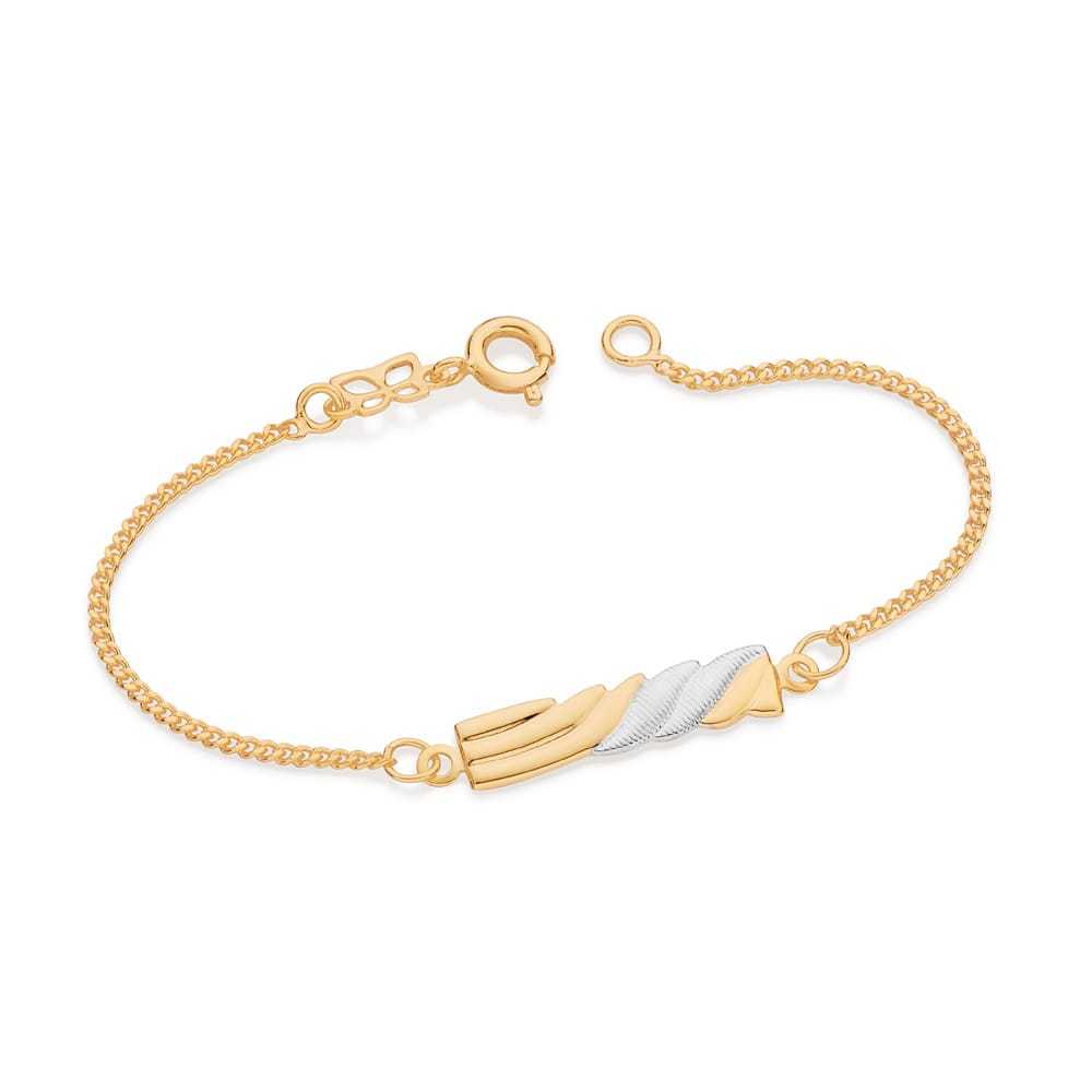 Pulseira Infantil rhodium e dourado Rommanel 14 Cm