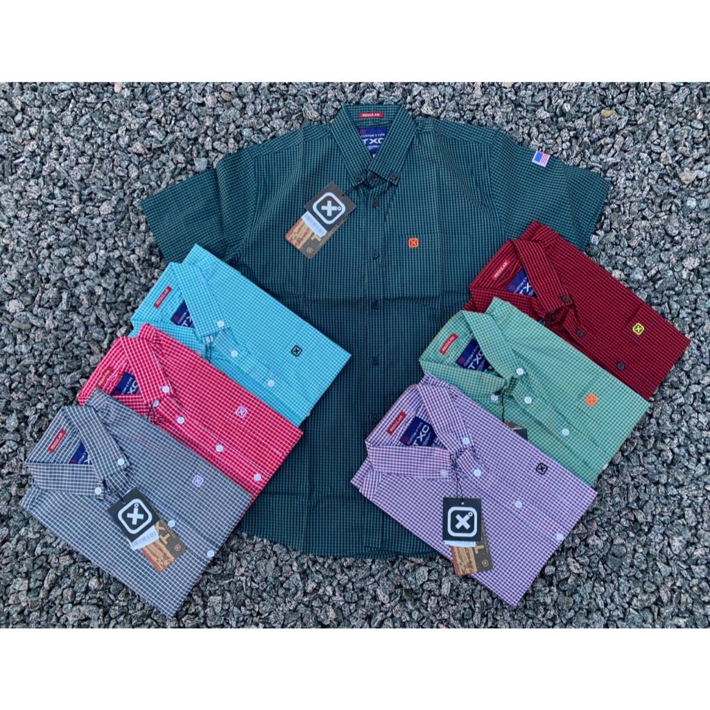 Camisa masculina xadrez manga curta TCX country em Oferta na Shopee