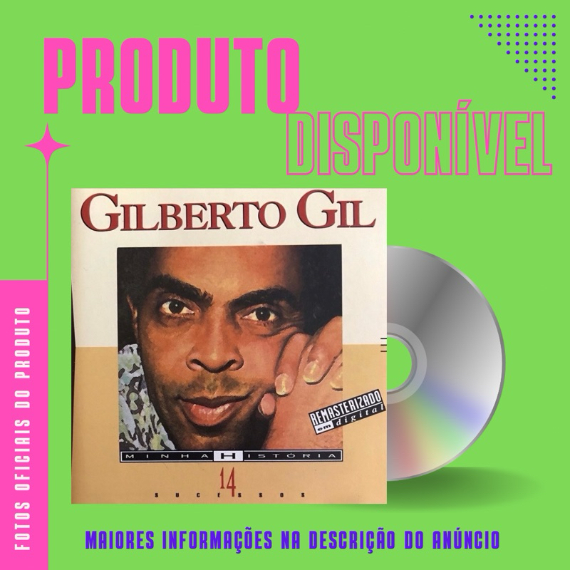 CD GILBERTO GIL - MINHA HISTÓRIA 14 SUCESSOS *