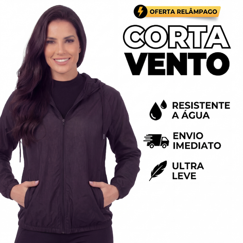 Jaqueta Blusa Corta Vento Feminina Esportiva Resistente Água Leve C/capuz