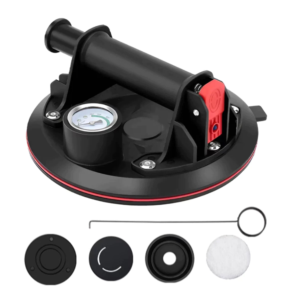 Kit Ventosa Profissional Vácuo 200kg com Medidor de Pressão para Pisos Porcelanato e Vidros Produ