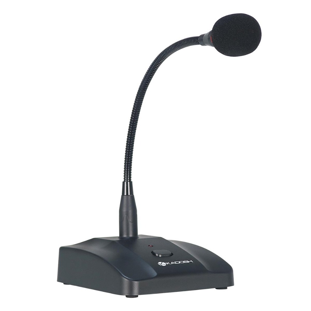 Microfone De Mesa Gooseneck Com Haste Flexível 30cm Para Pulpito Igreja Palestra KG-330D Kadosh