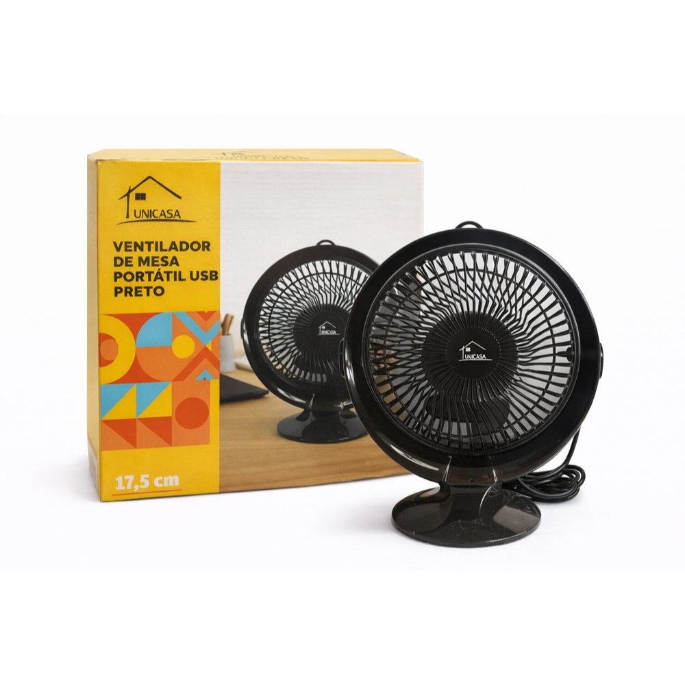 Mini Ventilador De Mesa Usb Portátil Silencioso Potente Articulado Escritório Notebook PC Home Offic