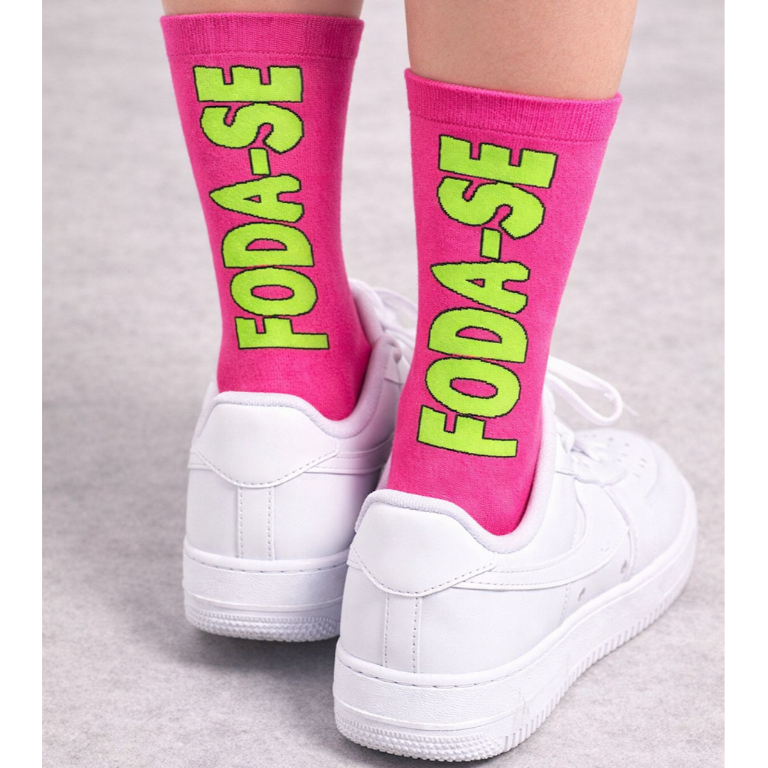 Meias frase divertida presente Foda se Variadas academia bike casual Tamanho Unico Envio Rapido em Oferta na Shopee