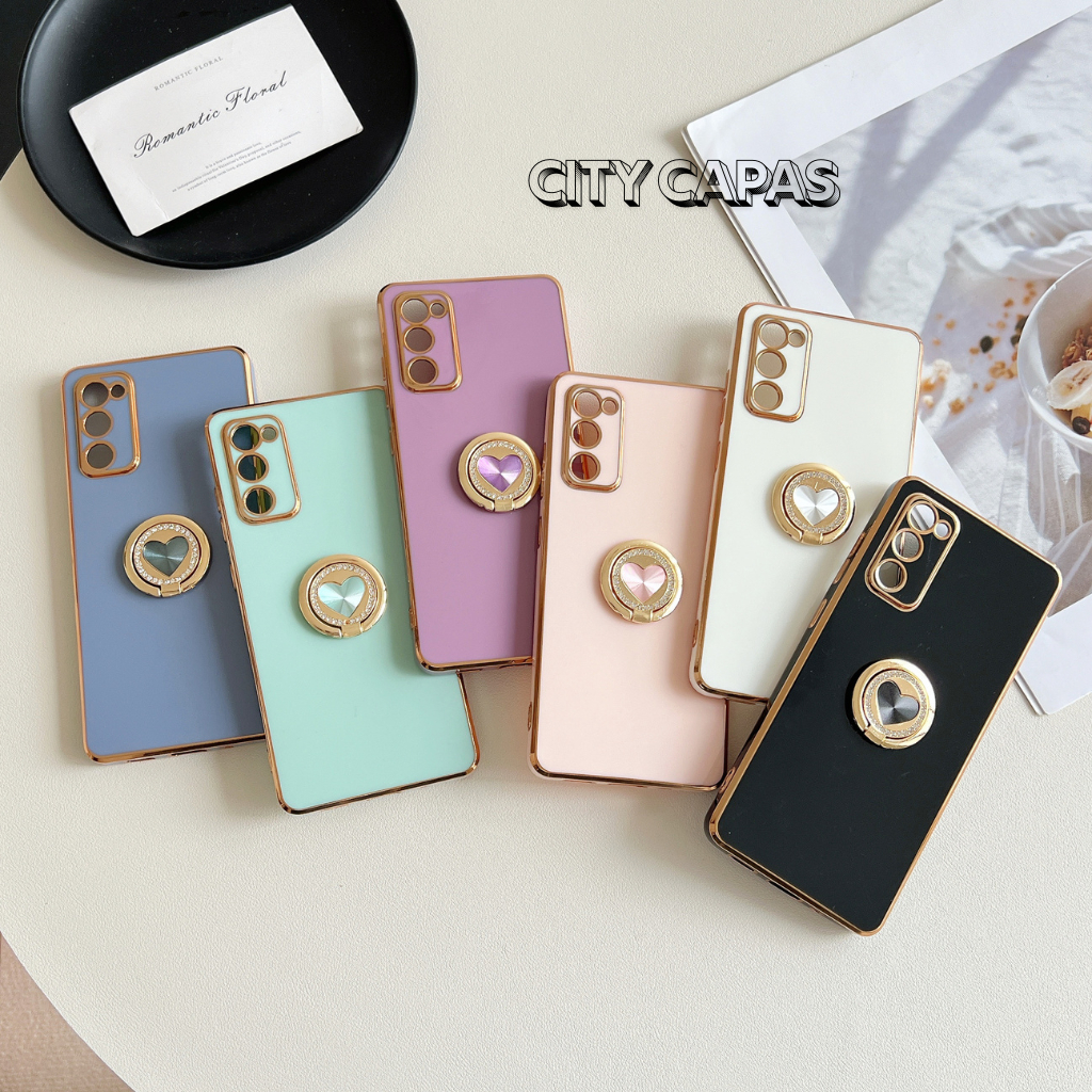 City Capas – Capinha Samsung A73 A72 A53 A52 A33 A32 A23 A22 A13 A12 A03 A02 M02 com Anel Coração