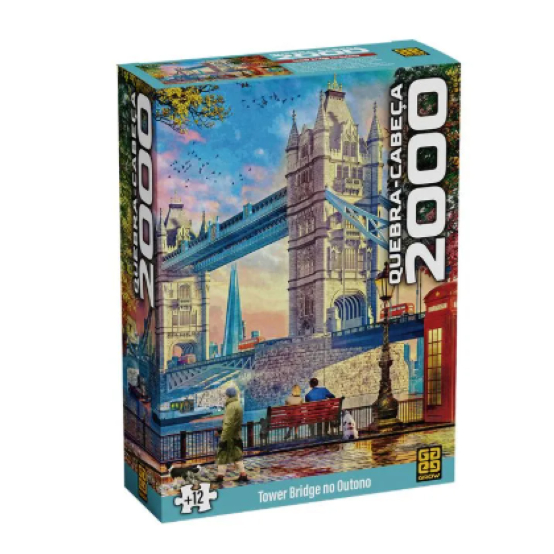 Quebra Cabeça Puzzle Tower Bridge No Outono 2000 Peças Grow 5183