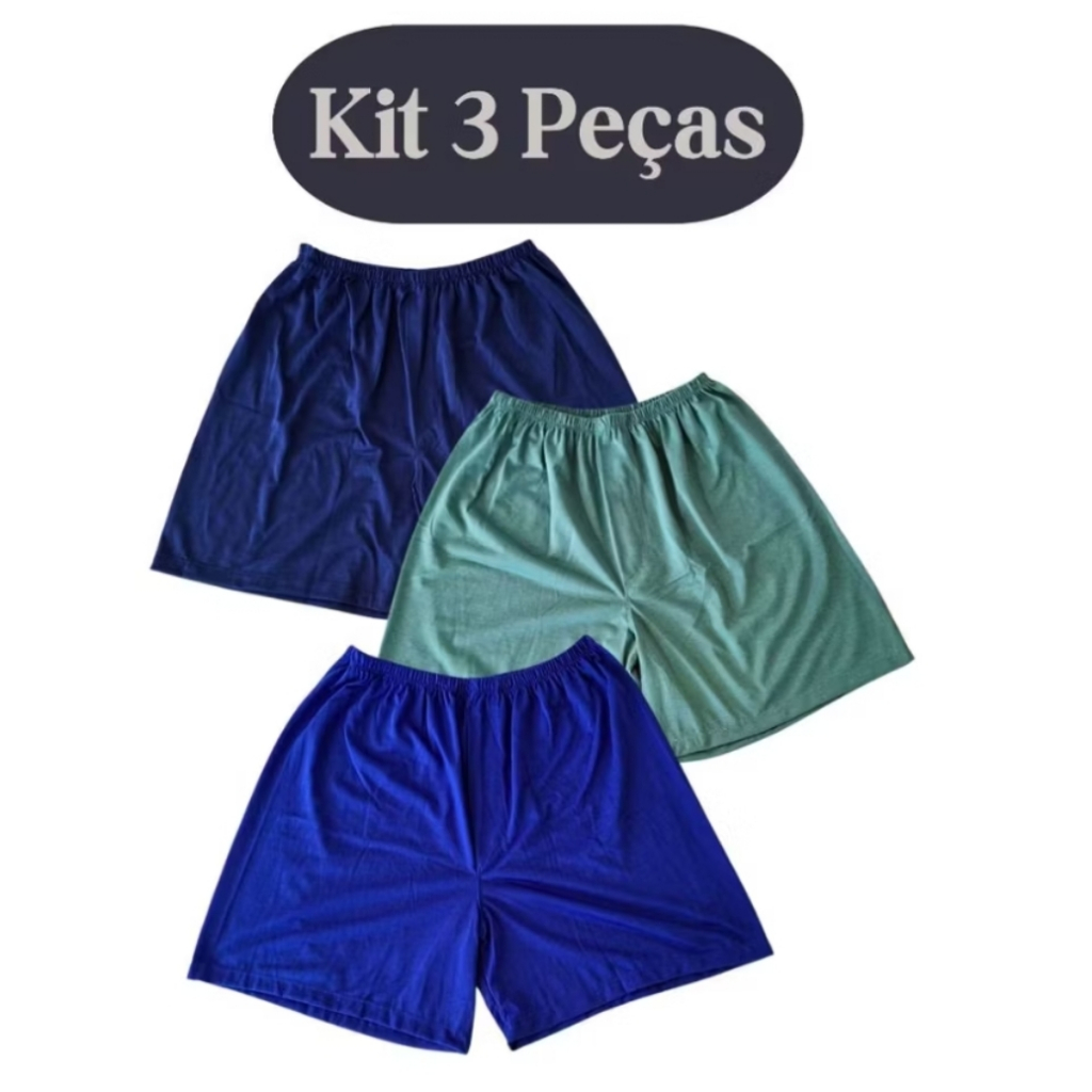 Kit Cueca Samba Canção Masculino Short de Dormir Shortinho Fresquinho e Confortável Pijama malha fria em Oferta na Shopee