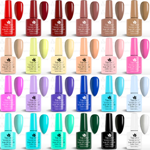 Kit 10 Esmalte De Unhas Em Gel Lirió Profissional Shellac Color Polish Unha Acrigel Porcelana Manicure Pedicure