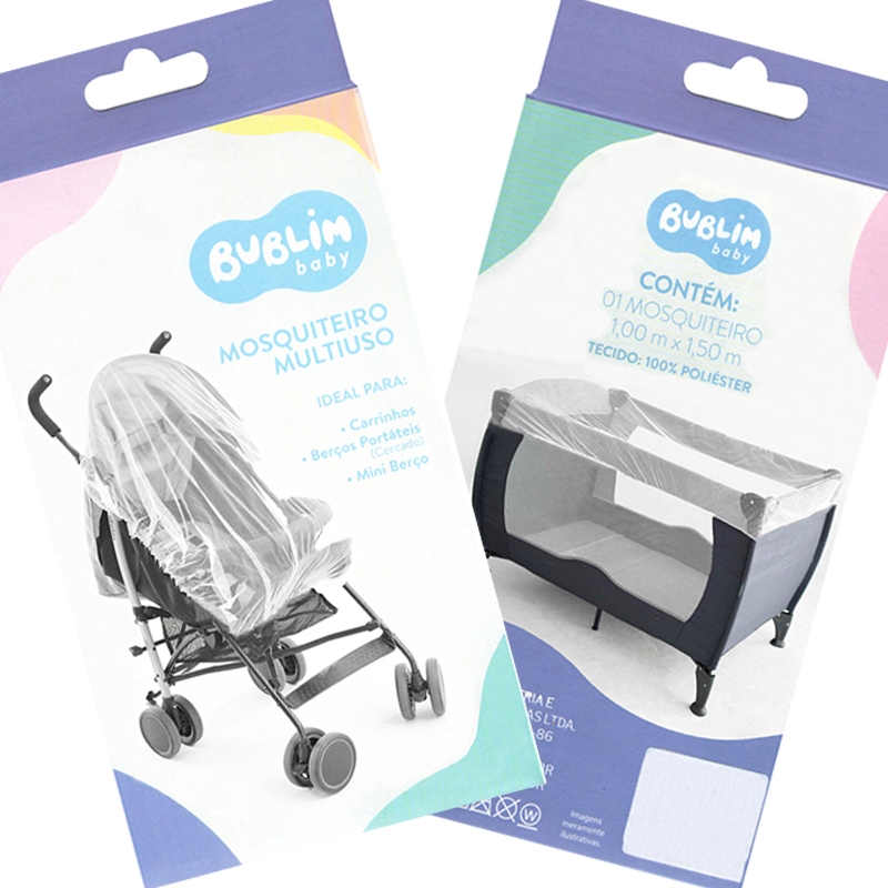 Mosquiteiro Portátil Com Elástico Mini Berço, Carrinho, Berço Bebê Conforto, Cadeira de Carro Bublim Incomfral