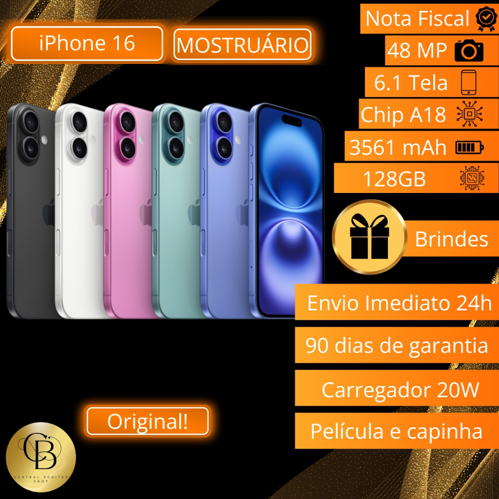 iPhone 16 128GB Original de Mosturario Com Garantia Nota fiscal