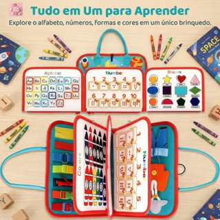 Brinquedos Maleta Sensoriais Básicos De Habilidades De Vida Para Toddlers Montessori Busy Board em Oferta na Shopee
