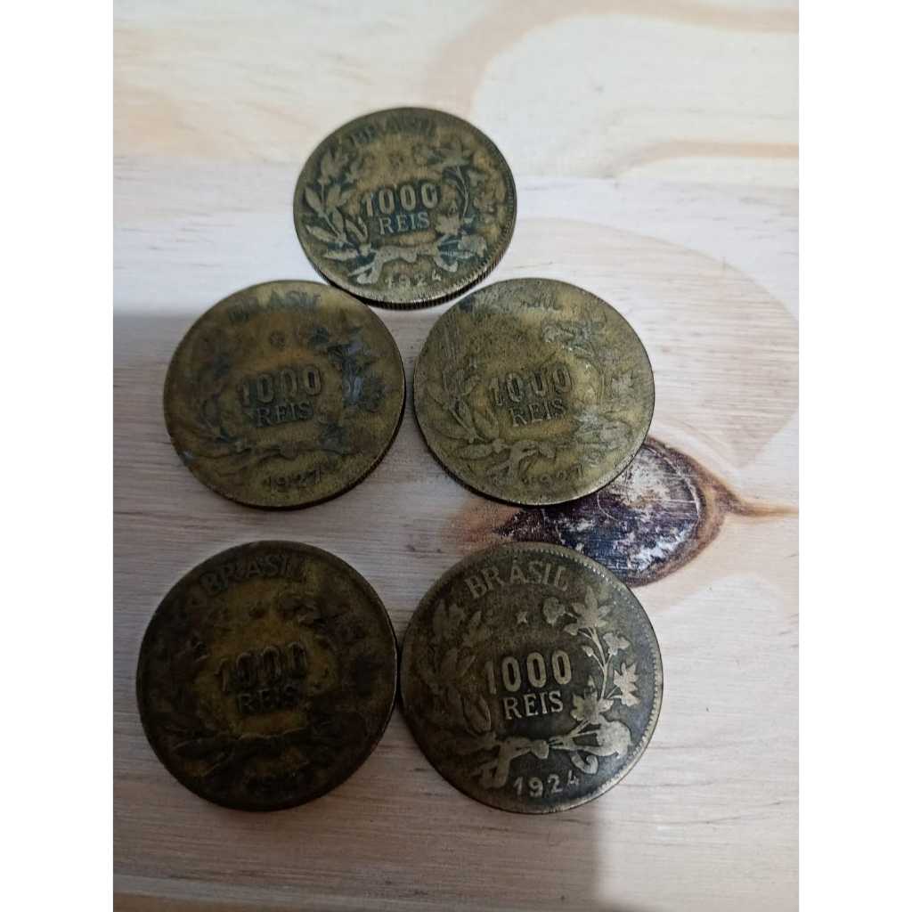 Moeda - 1000 Reis 1924/1927 Lote com 5