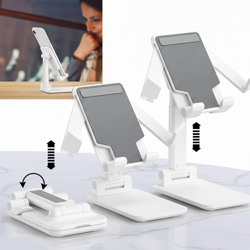 Suporte Para Celular E Tablet Ajustável Apoio Mesa