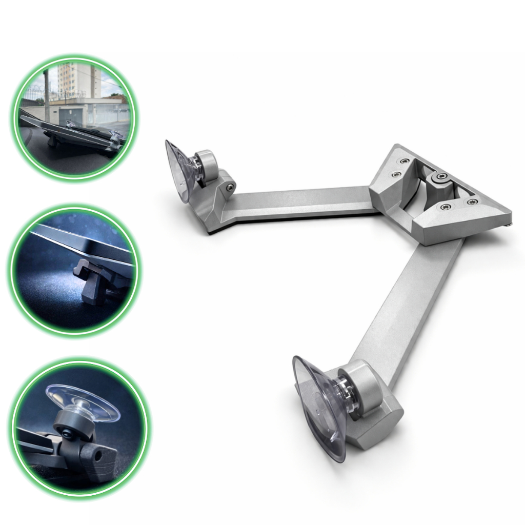 Suporte Veicular p/ Starlink Mini 2 Ventosas 65mm Base Painel/Para-brisa EVA Proteção Anti Risco