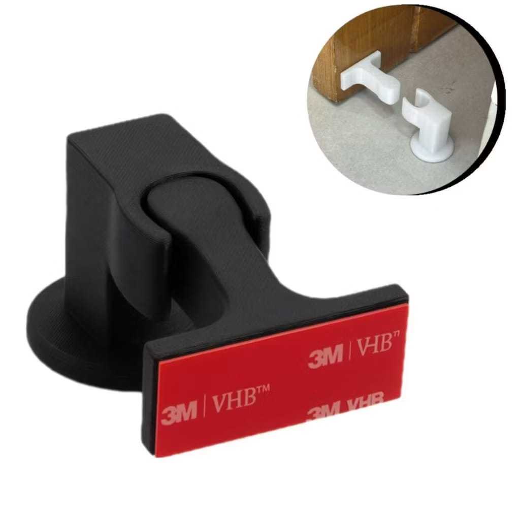 Trava Porta Adesiva Sem Furo Fixador Prendedor Porta Vidro Madeira