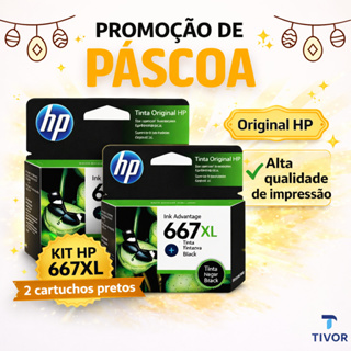 Kit Cartucho De Tinta 667xl Preto Original E Lacrado! Compatível Para Impressoras Deskjet 2376, 2774, 2776, 6476 em Oferta na Shopee