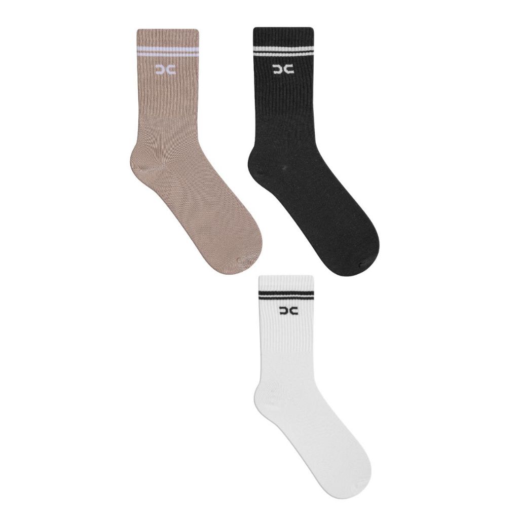 Kit Meias academia Casual Combo 3 Meia Lisa Cano alto Longo Feminina Meia esporte MAsculina em Oferta na Shopee