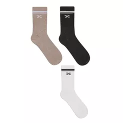 Kit Meias academia Casual Combo 3 Meia Lisa Cano alto Longo Feminina Meia esporte MAsculina