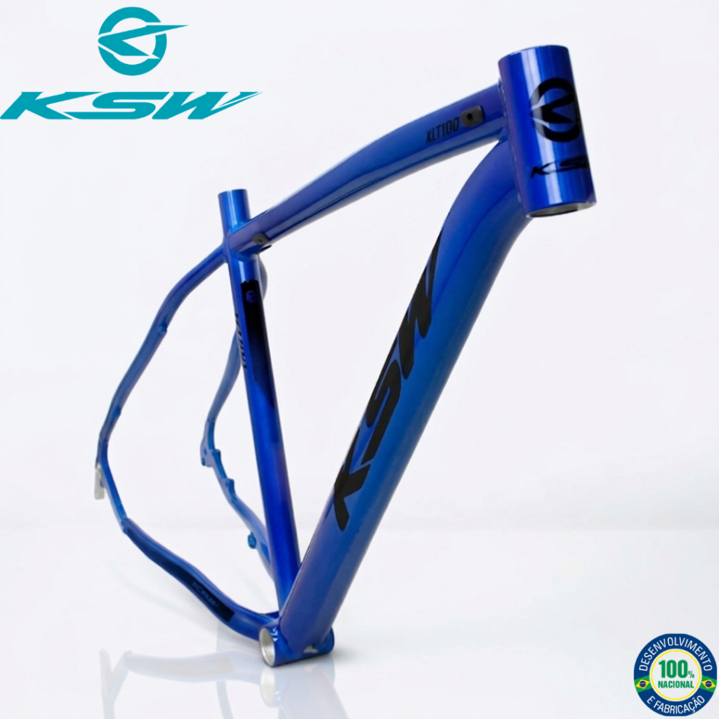 Quadro Aro 29 KSW Xlt 100 Alumínio Mtb Gancheira e Cabeamento Interno - Quadro Bike Aro 29 Azul