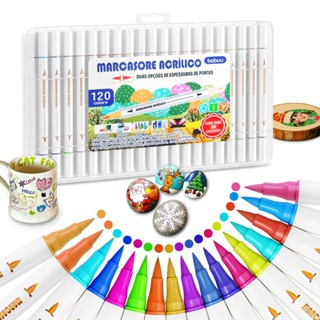 Acrílica marcadora Tinta 120/72/48/36/24 Cores Brush Pincel Dupla Face com Ponta Fina Brinquedos Para Aliviar O Stress em Oferta na Shopee