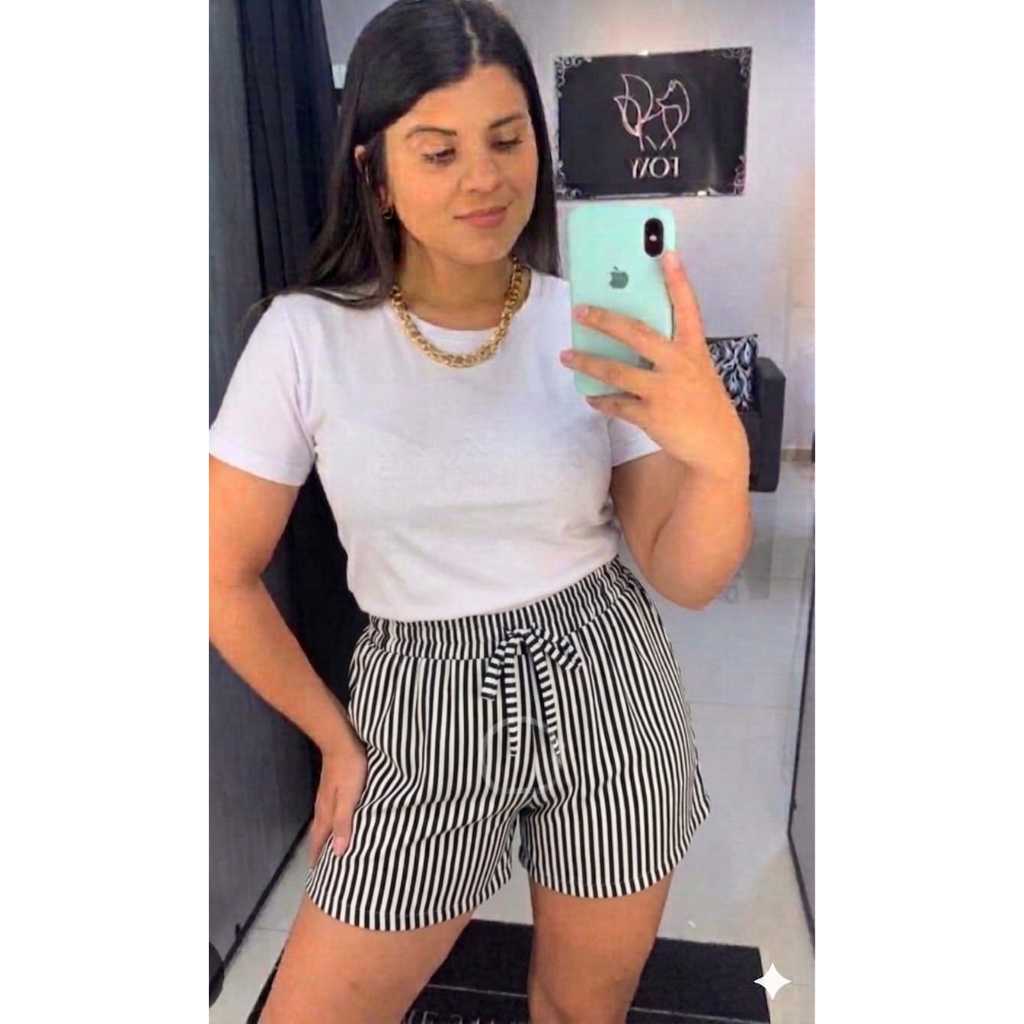 SHORTS DUNA LISTRADOS FEMENINO