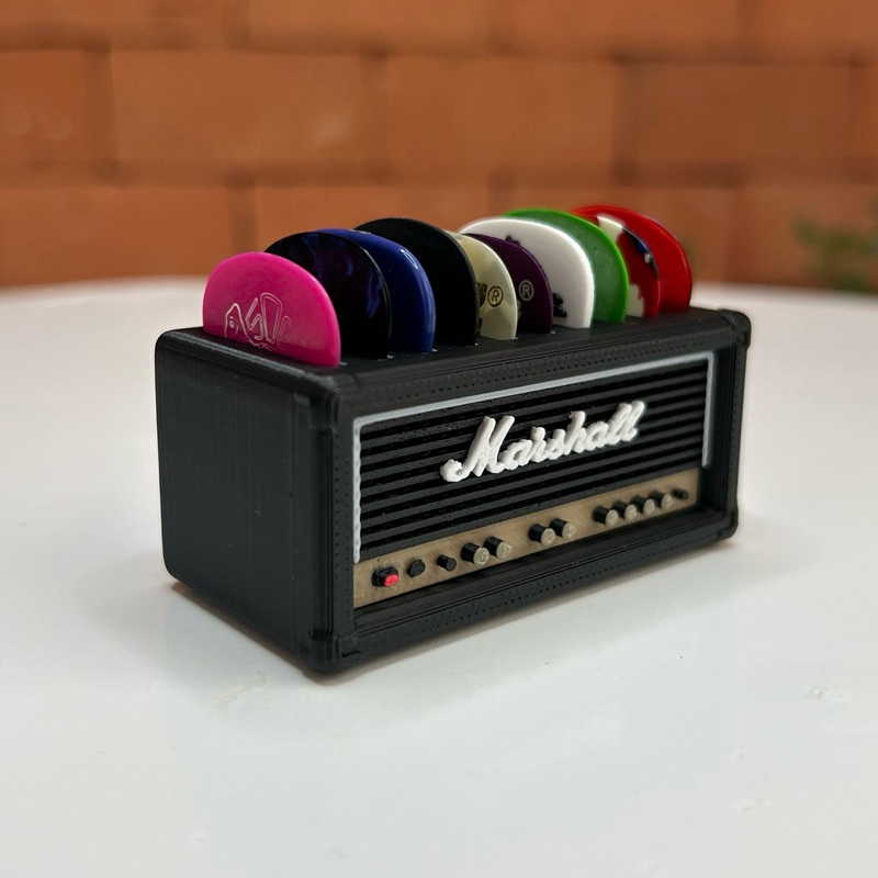 Porta Palheta Mini Amplificador Estilo Marshall Guitarra Violão Baixo