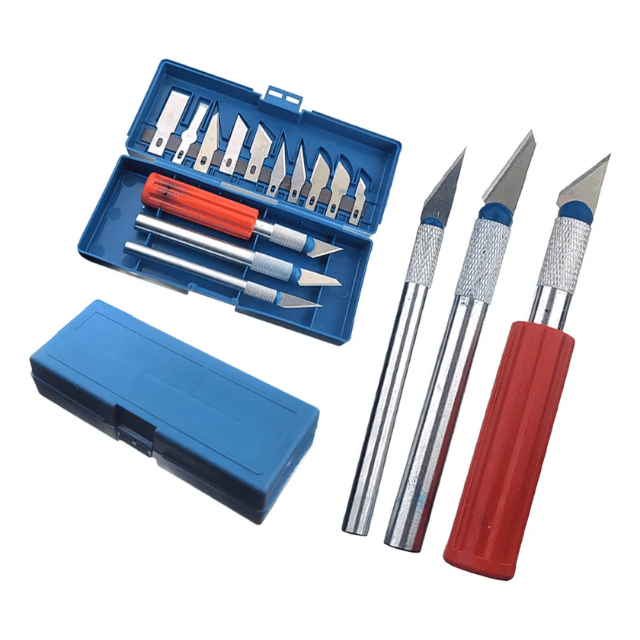 Kit Estilete Bisturi de Precisão 16 Peças Tipo Bisturi com Estojo Magnético Artesanato Artesão Modelismo Aeromodelismo