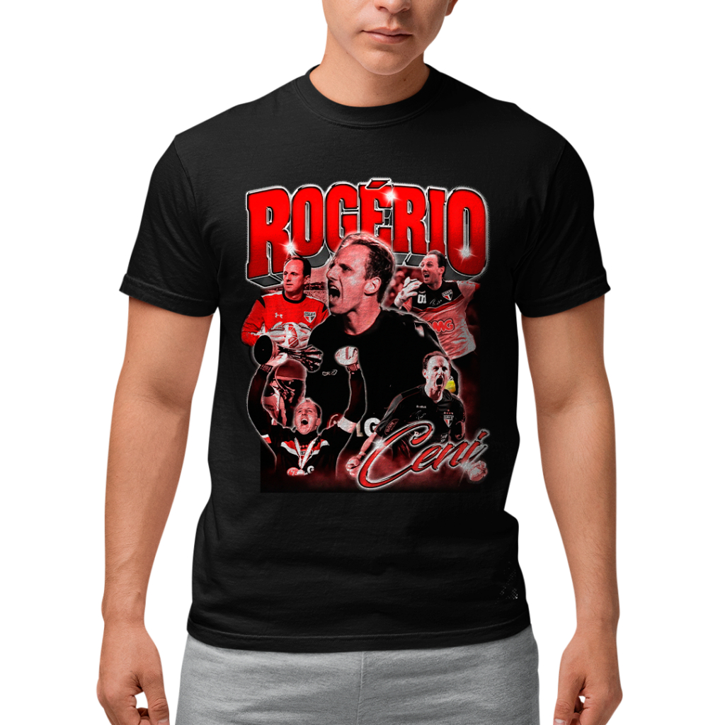 Camiseta Algodão Unissex Graphic tee Rogério Ceni SP Camisa Masculina Tshirt Feminina
