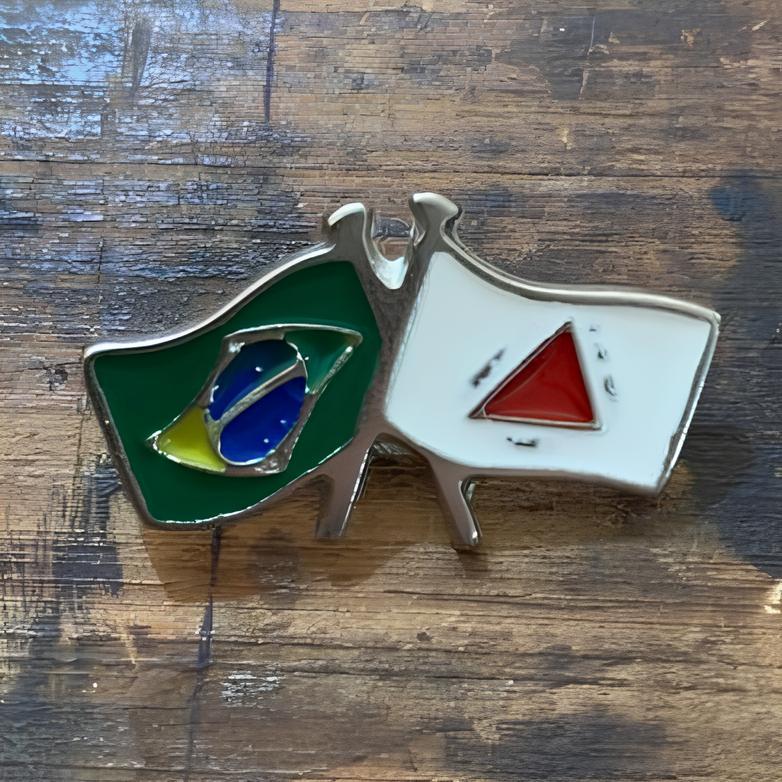 Botton da Bandeira Minas Gerais e Brasil para Chapéus em Geral Envio Imediato!!