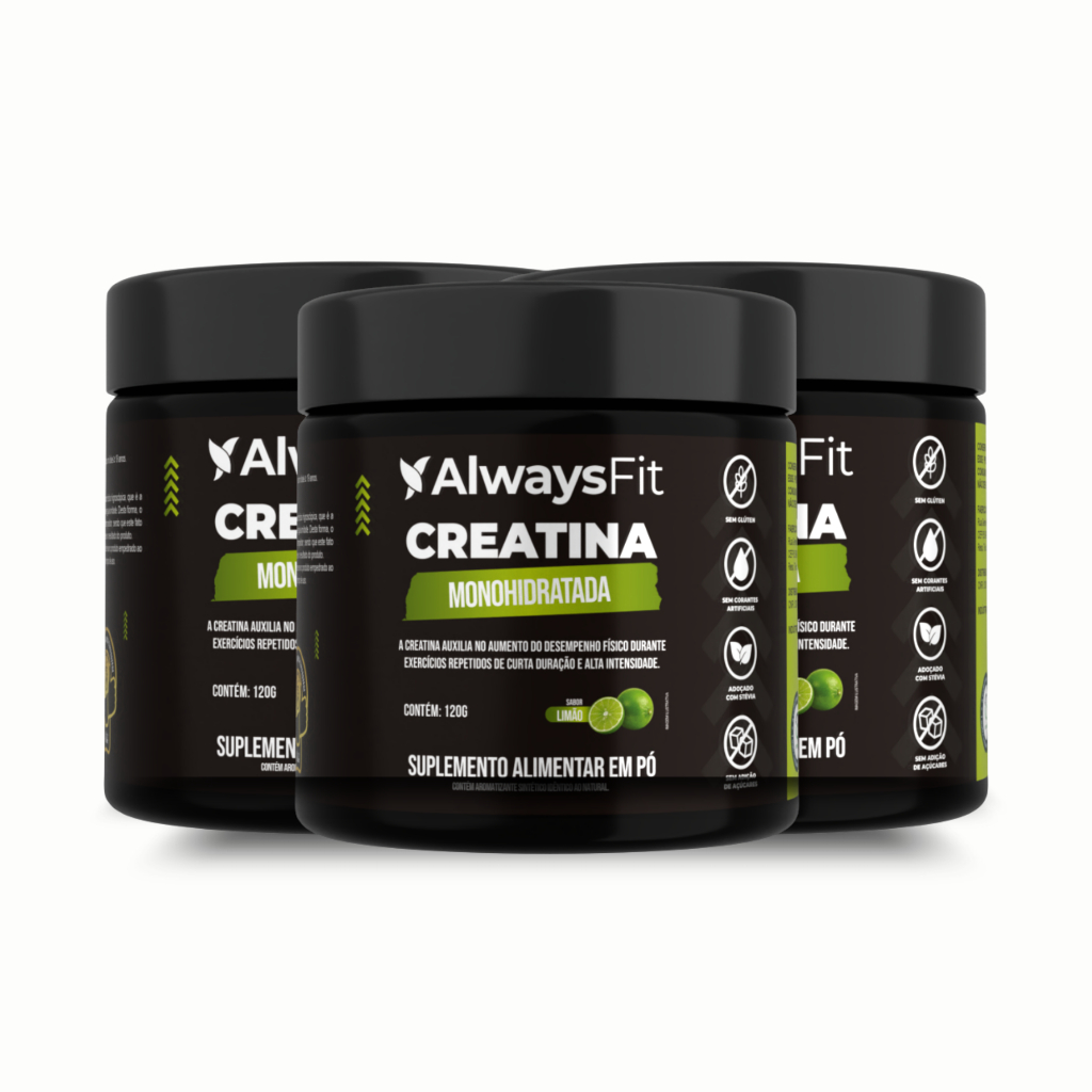 Creatina Sabor Limão Always Fit – Creatina Monohidratada – 120g - 3 Unidade