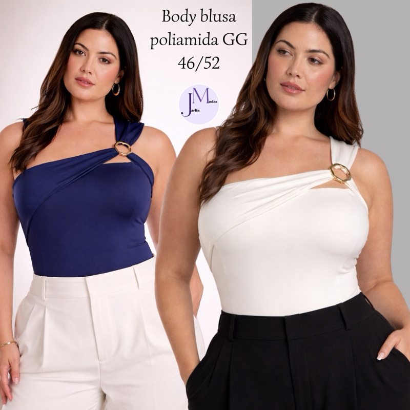Body Blusa Plus Size Laço Dourado Nula Manga feminino veste do 46/52 temos tabela de medida