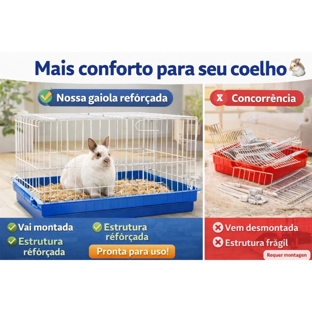 Viveiro Grande Porquinho da Índia Gaiola MONTADA Mini Coelho Chinchila Twister Bandeja Plástica
