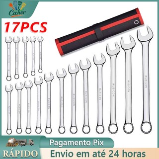 jogo de chave combinada 17 Peças Profissional combinação de aço carbono Chave fixa