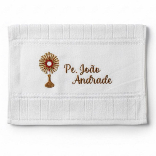 Toalha Bordada Ostensório Santíssimo Sacramento | Personalizada Com Nome | Dohler 30cm x 45cm