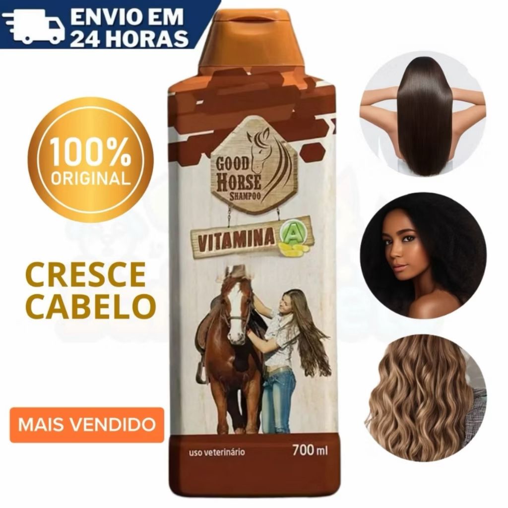 Shampoo Cavalo Good Horse Com Vitamina A 700ml Original Fortalecimento Crescimento Cabelo