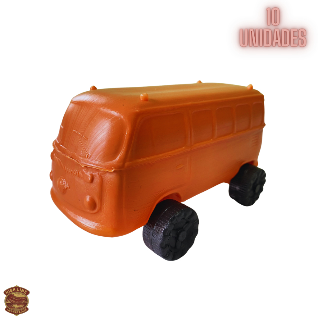 Kit c/ 10 Kombi Carro de Plástico Bolha Carrinho de Brinquedo Colorido Educativo e Divertido