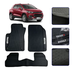 Jogo de Tapete Emborrachado Para Tracker 2014 2015 2016 2017 2018 2019 Kit Automotivo