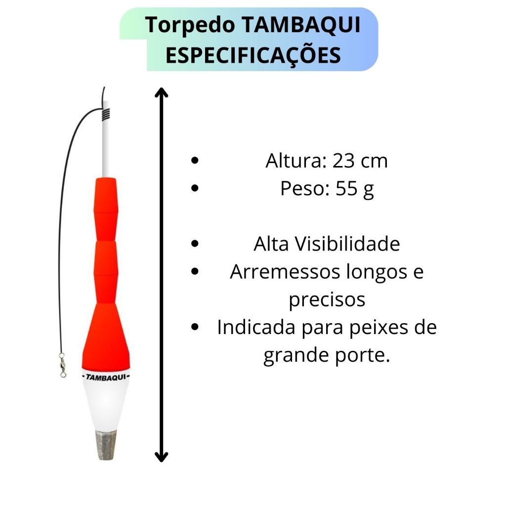Kit C/ 2 Boia torpedo / pino JRPesca (1 Boia TAMBAQUI e 1 Boia PIRAPITINGA ) para pesca em pesqueiro — imagem 2 de 2