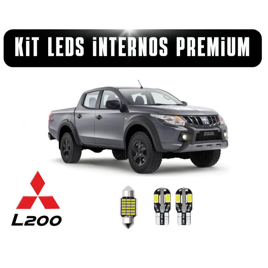 Kit Lampadas Led Premium Teto e Placa Mitsubishi TRITON L200 gls 2023