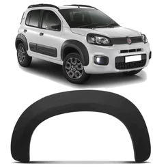 Kit Moldura Paralama Diant Novo Uno Way 2014 2015 2018 2022 Preto + Kit Grampo - Par ou Unidade