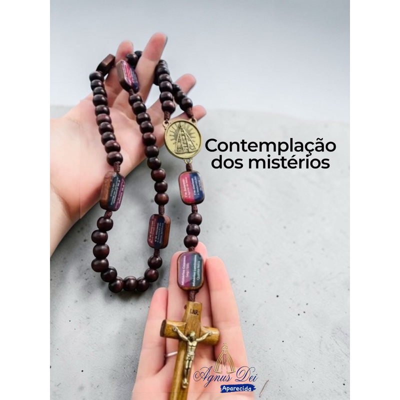 TERÇO CONTEMPLAÇÃO DOS MISTÉRIOS DO ROSARIO em Oferta na Shopee
