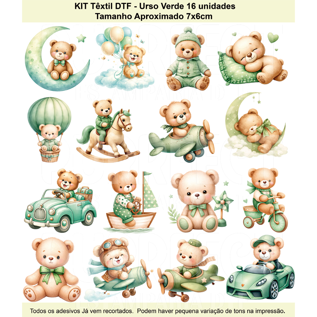 16 Apliques DTF Ursinhos 7x6cm Termocolante Meninos E Menina Aplicar Em Qualquer de Tecido  Looney Tunes e Safari em Oferta na Shopee