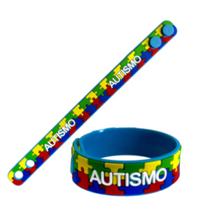 50 Pulseiras Ajustáveis Autismo Infantil - Quebra Cabeça em Oferta na Shopee